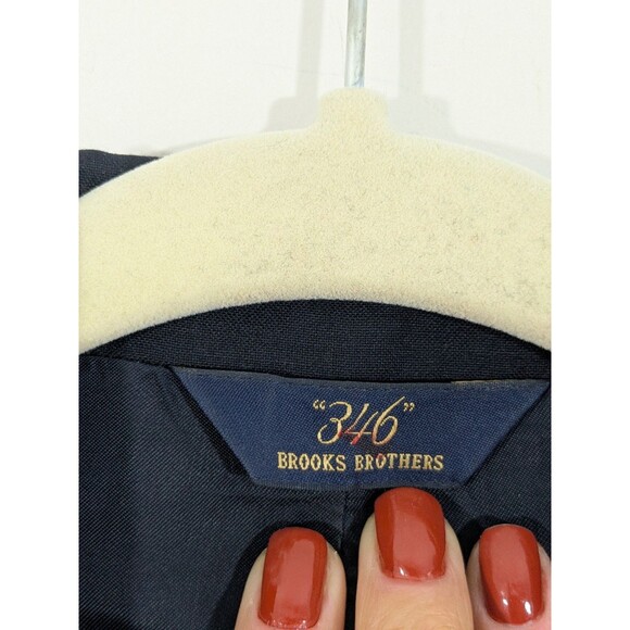 346 Brooks Brothers Loro Piana 100% Wool Double Breasted Navy Blazer Sz 4 - Picture 3 of 12